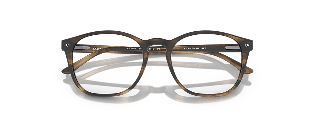 Giorgio Armani AR7074 Striped Matte Dark Brown Frames