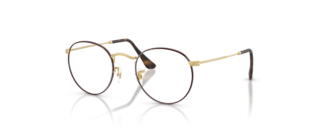 Ray-Ban RB3447V Round Metal Optics Matt Havana On Matt Arista Gold Frames