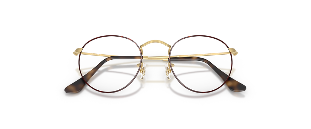 Ray-Ban RB3447V Round Metal Optics Matt Havana On Matt Arista Gold Frames