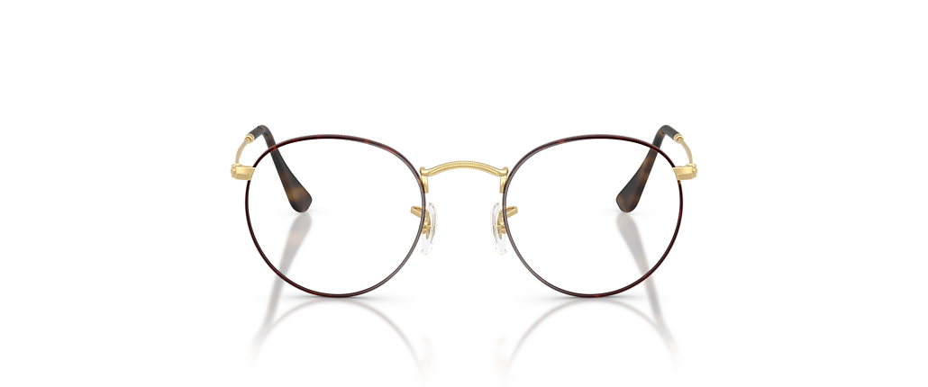 Ray-Ban RB3447V Round Metal Optics Matt Havana On Matt Arista Gold Frames
