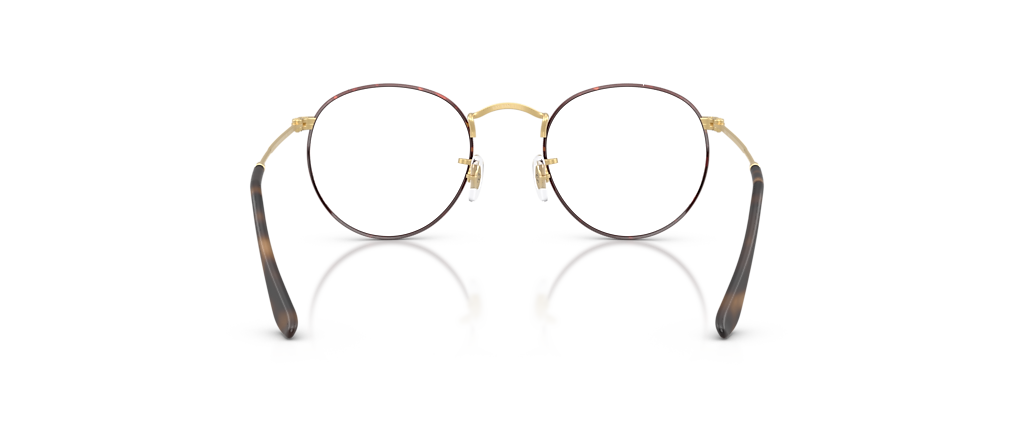 Ray-Ban RB3447V Round Metal Optics Matt Havana On Matt Arista Gold Frames