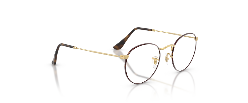 Ray-Ban RB3447V Round Metal Optics Matt Havana On Matt Arista Gold Frames