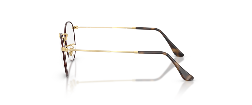 Ray-Ban RB3447V Round Metal Optics Matt Havana On Matt Arista Gold Frames