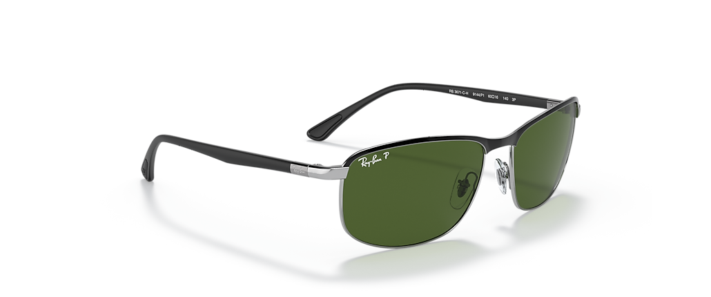 Ray-Ban RB3671CH Chromance Black On Silver Sunglasses Ray-Ban RB3671CH Chromance Black On Silver Sunglasses