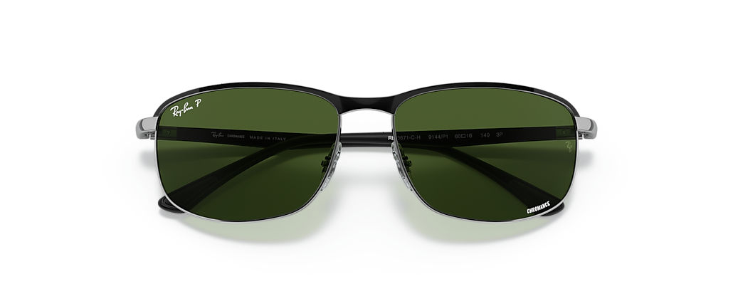 Ray-Ban RB3671CH Chromance Black On Silver Sunglasses Ray-Ban RB3671CH Chromance Black On Silver Sunglasses