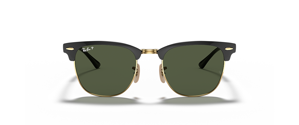 Ray-Ban RB3716 Clubmaster Metal Black On Gold Sunglasses Ray-Ban RB3716 Clubmaster Metal Black On Gold Sunglasses