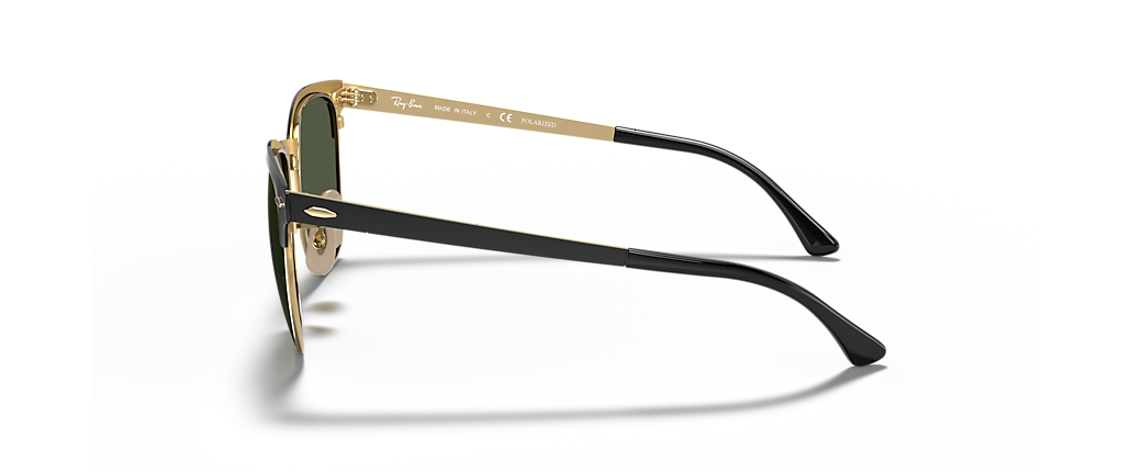 Ray-Ban RB3716 Clubmaster Metal Black On Gold Sunglasses Ray-Ban RB3716 Clubmaster Metal Black On Gold Sunglasses