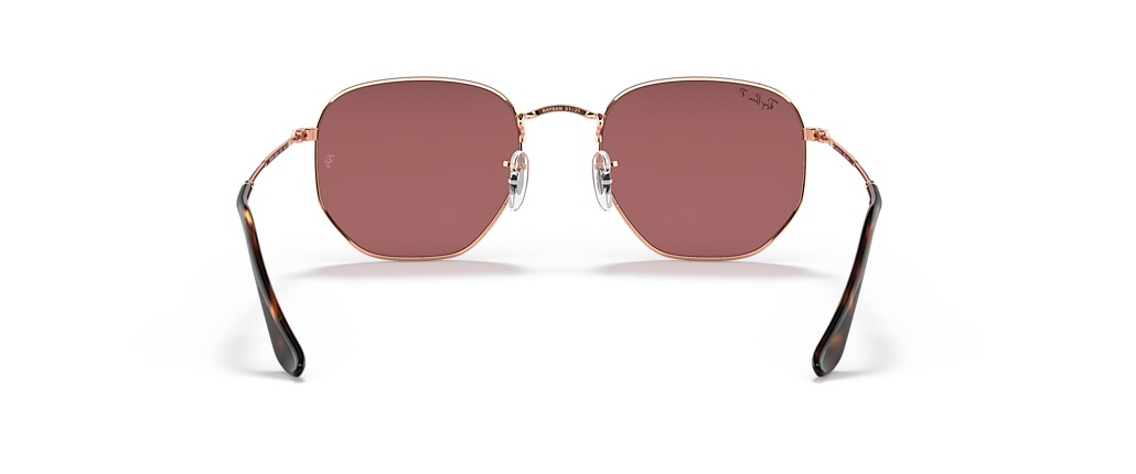 Ray-Ban RB3548N Hexagonal Flat Lenses Rose Gold Sunglasses Ray-Ban RB3548N Hexagonal Flat Lenses Rose Gold Sunglasses