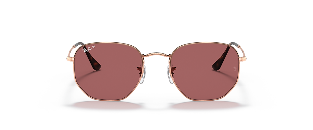 Ray-Ban RB3548N Hexagonal Flat Lenses Rose Gold Sunglasses Ray-Ban RB3548N Hexagonal Flat Lenses Rose Gold Sunglasses