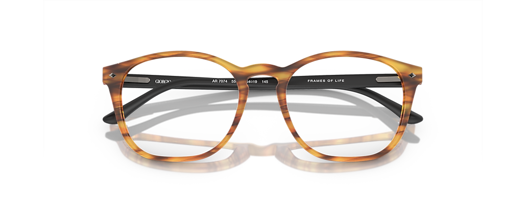 Giorgio Armani AR7074 Matte Striped Light Brown Frames