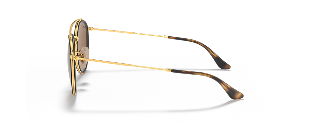 Ray-Ban RB3647N Round Double Bridge Arista Gold Sunglasses Ray-Ban RB3647N Round Double Bridge Arista Gold Sunglasses