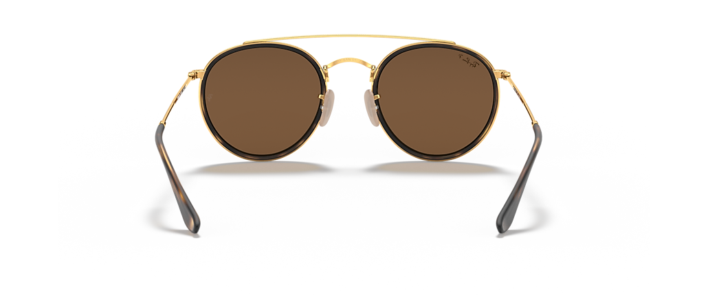 Ray-Ban RB3647N Round Double Bridge Arista Gold Sunglasses Ray-Ban RB3647N Round Double Bridge Arista Gold Sunglasses