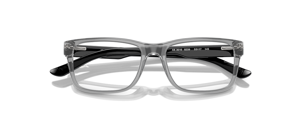 Armani Exchange AX3016 Shiny Transparent Grey Frames Armani Exchange AX3016 Shiny Transparent Grey Frames
