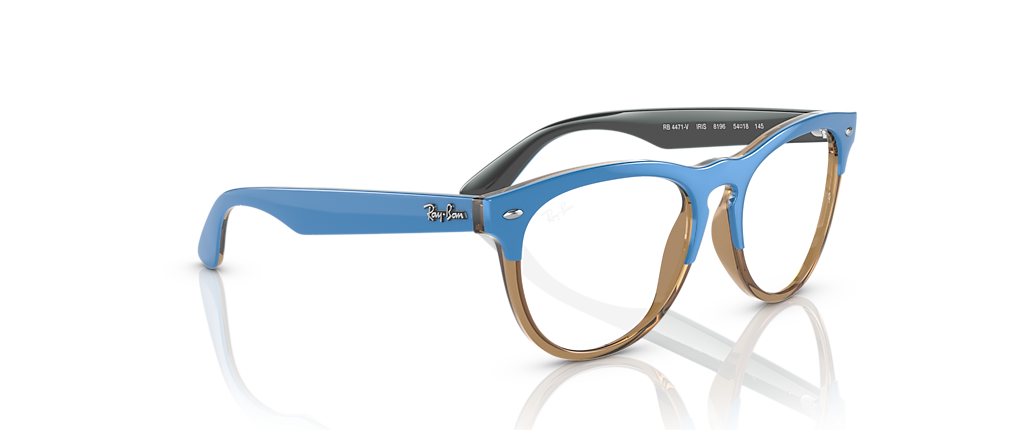 Ray-Ban RB4471V Iris Optics Azure On Transparent Light Brown Frames