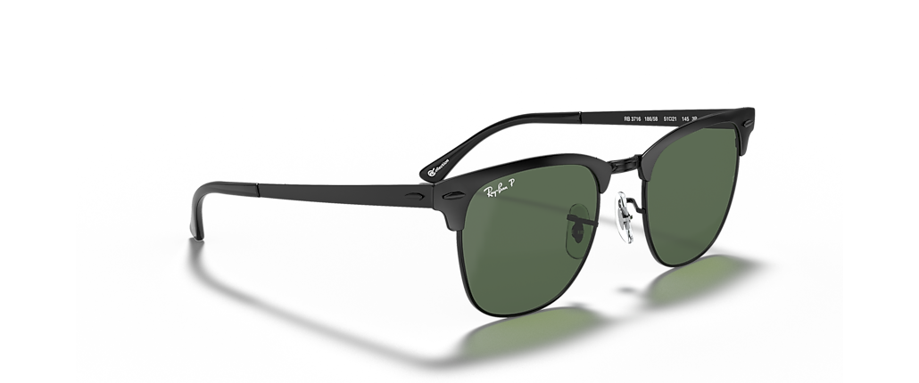 Ray-Ban RB3716 Clubmaster Metal Black Sunglasses