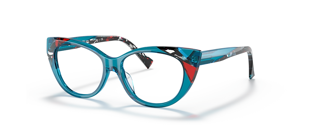 Alain Mikli A03142 Coralli Teal Transparent/Red Blue Frames Alain Mikli A03142 Coralli Teal Transparent/Red Blue Frames