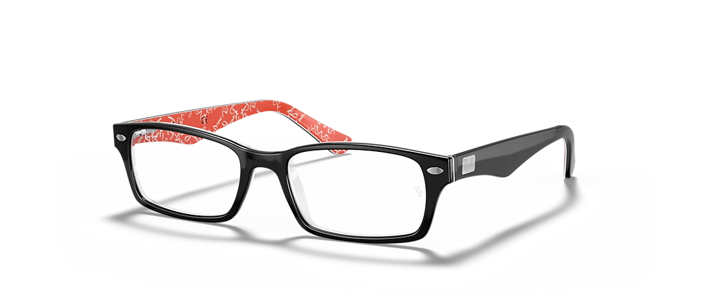 Ray-Ban RB5206 Optics Black On Red Frames Ray-Ban RB5206 Optics Black On Red Frames