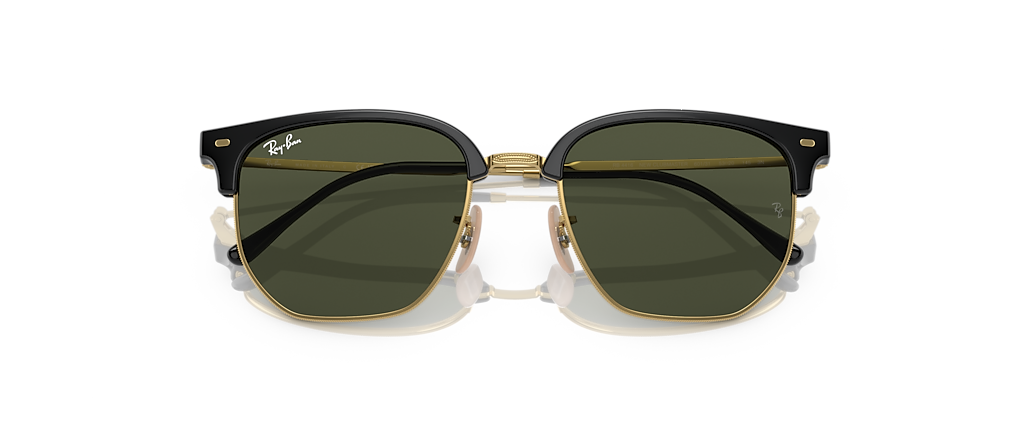 Ray-Ban RB4416 New Clubmaster Black On Gold Sunglasses Ray-Ban RB4416 New Clubmaster Black On Gold Sunglasses