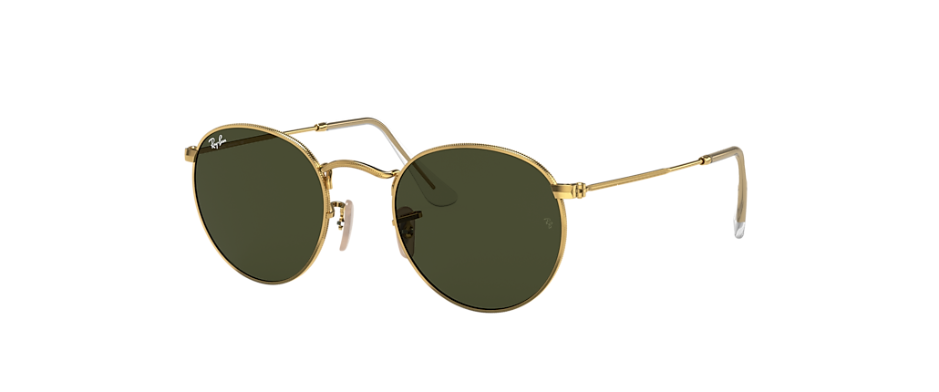 Ray-Ban RB3447 Round Metal Sunglasses with G-15 Green lenses and
