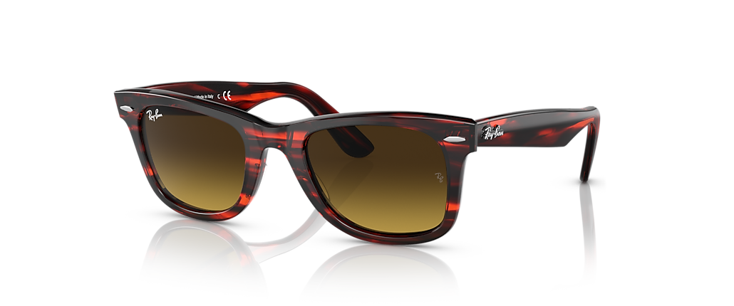 Ray-Ban RB2140 Original Wayfarer Bio-Based Striped Red Sunglasses Ray-Ban RB2140 Original Wayfarer Bio-Based Striped Red Sunglasses