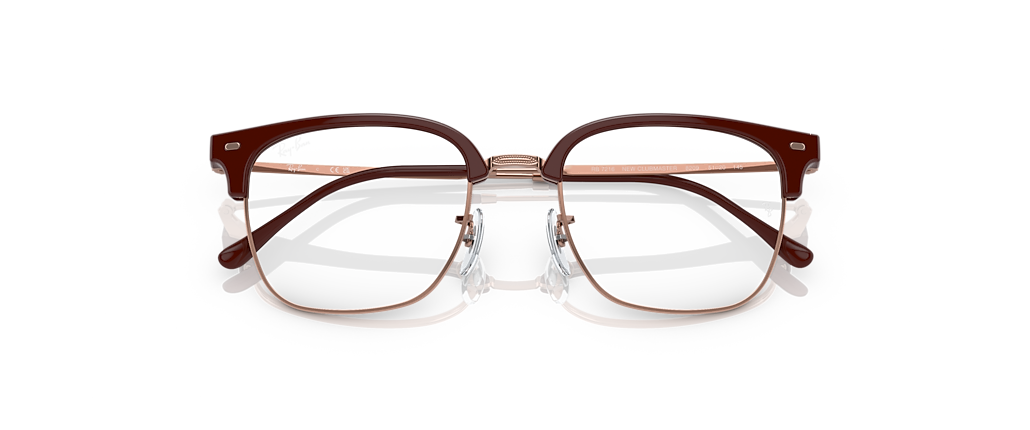 Ray-Ban RB7216 New Clubmaster Optics Bordeaux On Rose Gold Frames Ray-Ban RB7216 New Clubmaster Optics Bordeaux On Rose Gold Frames