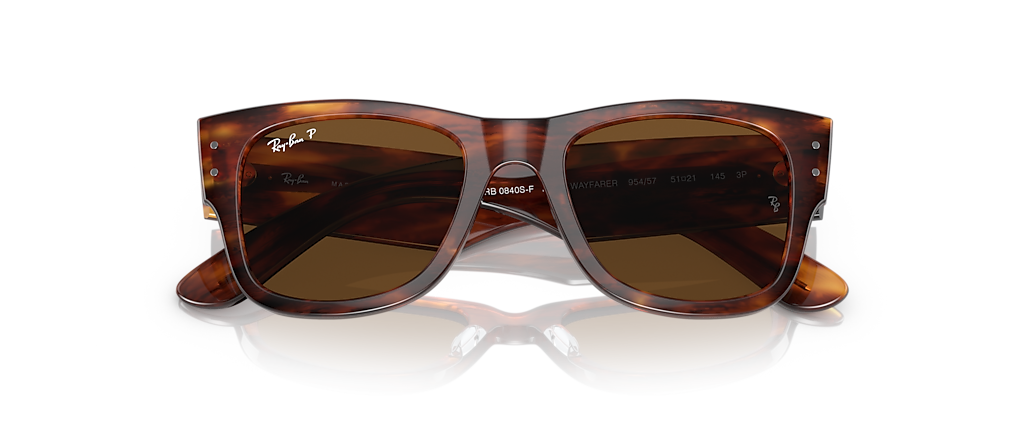 Ray-Ban RB0840SF Mega Wayfarer Striped Havana Sunglasses Ray-Ban RB0840SF Mega Wayfarer Striped Havana Sunglasses