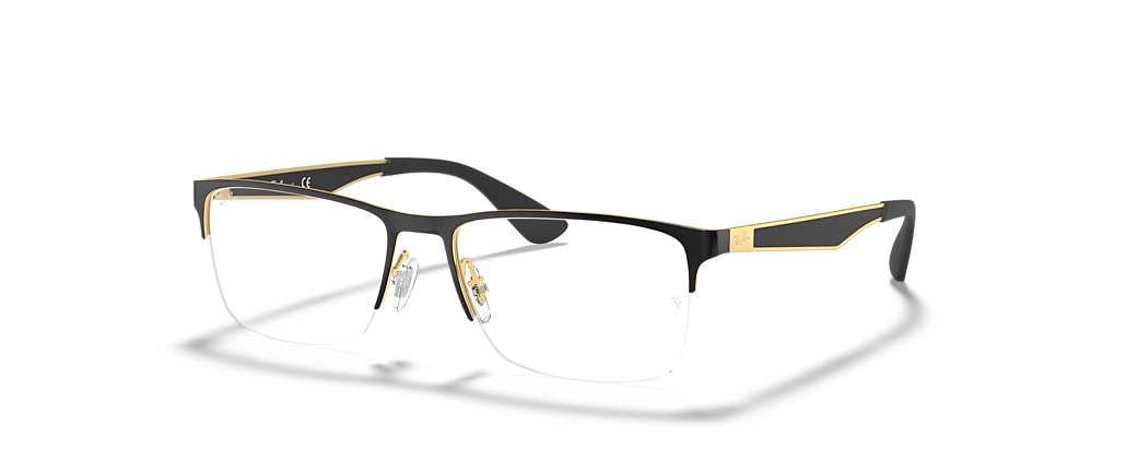 Ray-Ban RB6335 Optics Black On Gold Frames Ray-Ban RB6335 Optics Black On Gold Frames