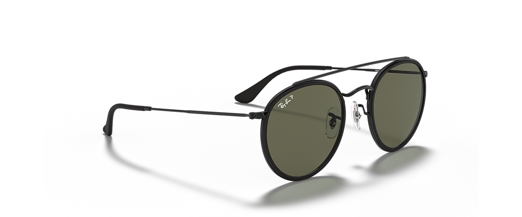 Ray-Ban RB3647N Round Double Bridge Black Sunglasses Ray-Ban RB3647N Round Double Bridge Black Sunglasses