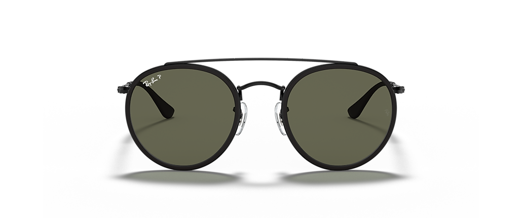 Ray-Ban RB3647N Round Double Bridge Black Sunglasses Ray-Ban RB3647N Round Double Bridge Black Sunglasses