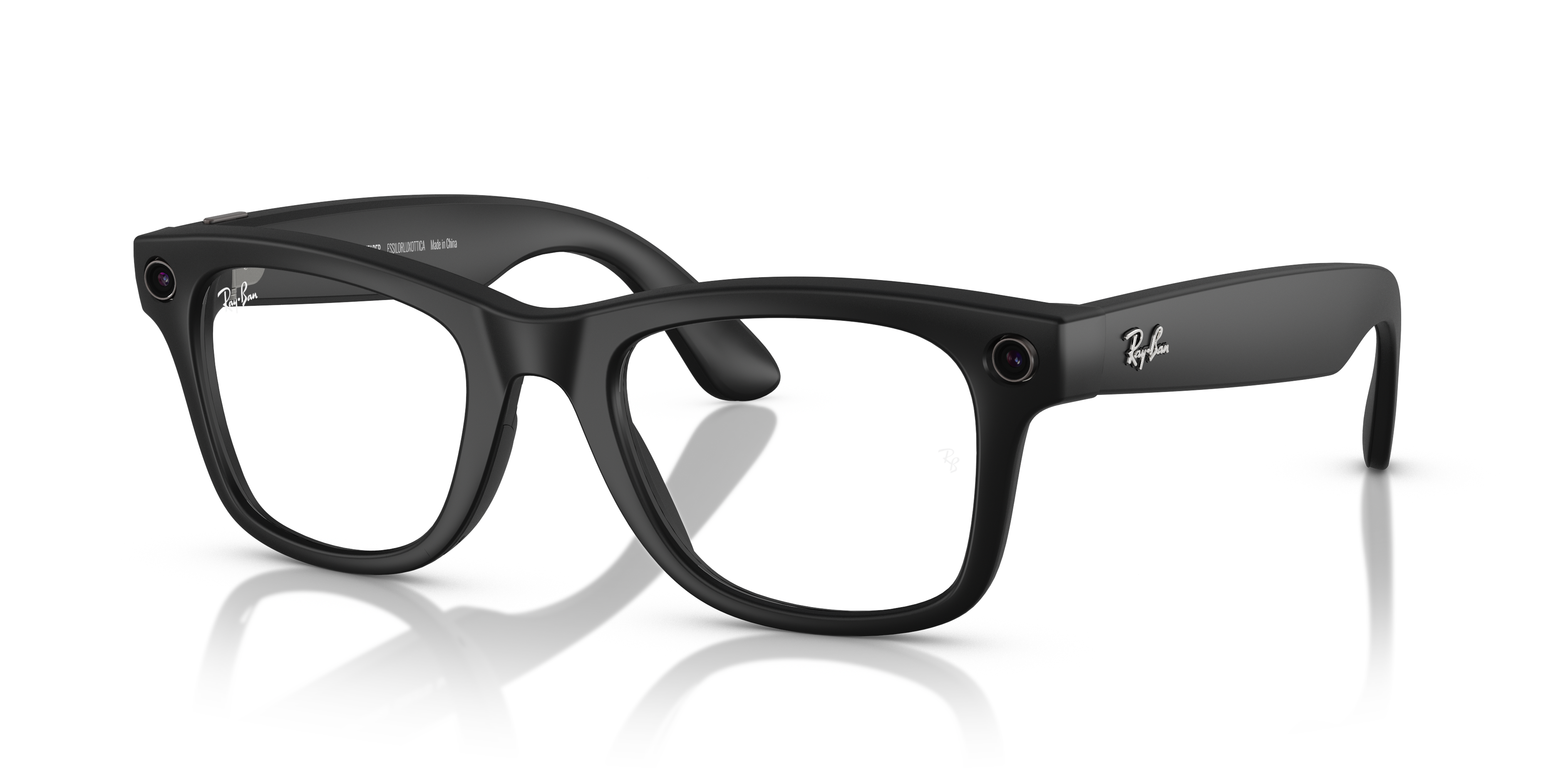 Ray-Ban Ray-Ban | Meta Wayfarer Sunglasses with Clear/Graphite Green lenses  and Black frame | OPSM