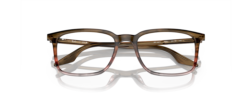 Ray-Ban RB5421 Optics Striped Brown & Red Frames