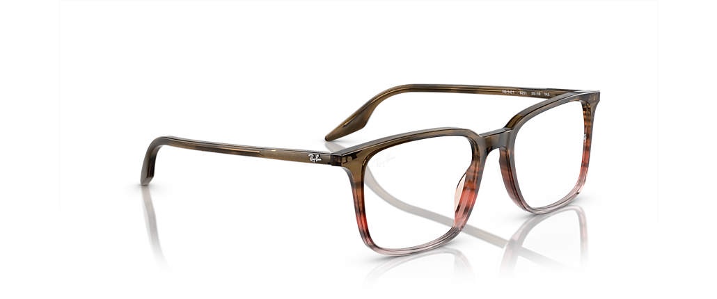 Ray-Ban RB5421 Optics Striped Brown & Red Frames