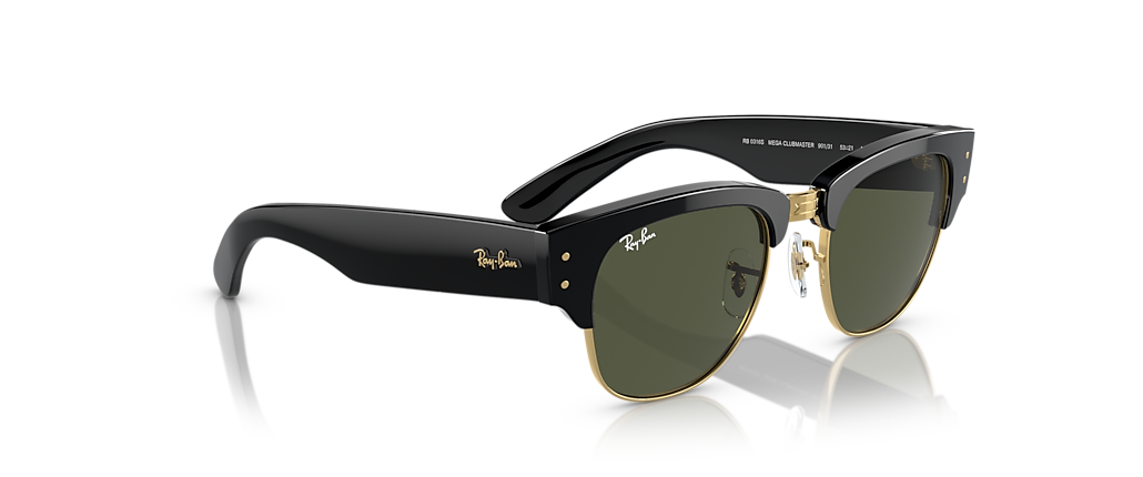 Ray-Ban RB0316S Mega Clubmaster Black On Gold Sunglasses Ray-Ban RB0316S Mega Clubmaster Black On Gold Sunglasses