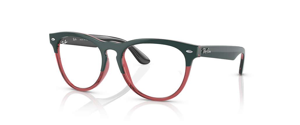 Ray-Ban RB4471V Iris Optics Dark Green On Transparent Light Red Frames