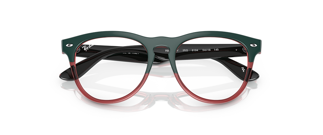 Ray-Ban RB4471V Iris Optics Dark Green On Transparent Light Red Frames