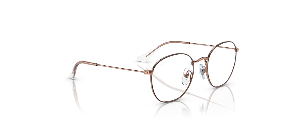 Ray-Ban RB9572V Rob Optics Kids Brown On Rose Gold Frames