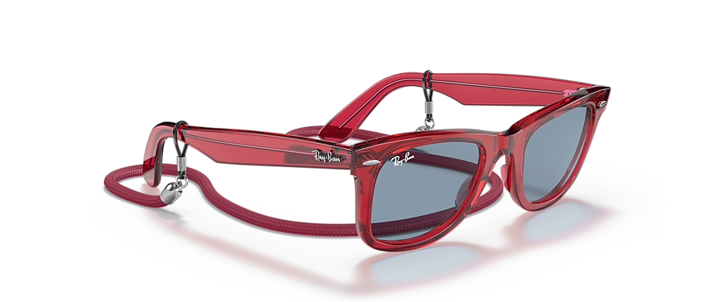 Ray-Ban RB2140 Original Wayfarer Colorblock Transparent Red Sunglasses Ray-Ban RB2140 Original Wayfarer Colorblock Transparent Red Sunglasses