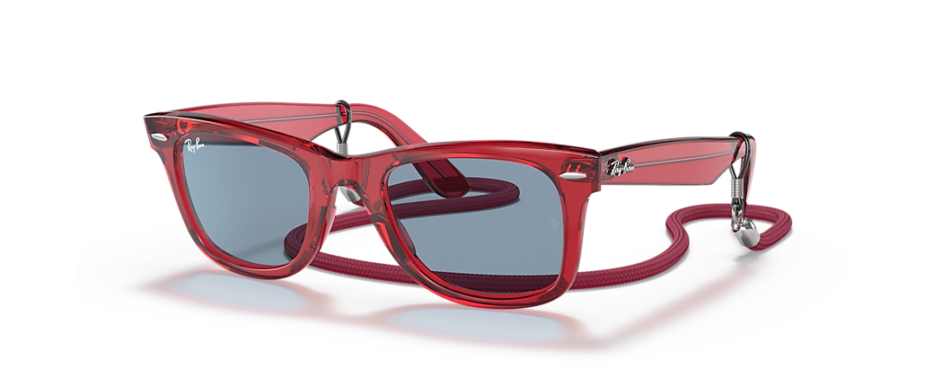 Ray-Ban RB2140 Original Wayfarer Colorblock Transparent Red Sunglasses Ray-Ban RB2140 Original Wayfarer Colorblock Transparent Red Sunglasses