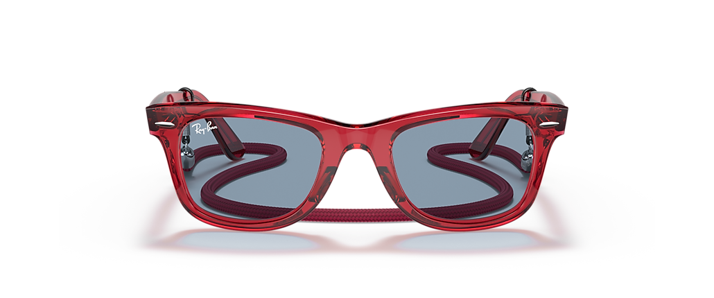 Ray-Ban RB2140 Original Wayfarer Colorblock Transparent Red Sunglasses Ray-Ban RB2140 Original Wayfarer Colorblock Transparent Red Sunglasses