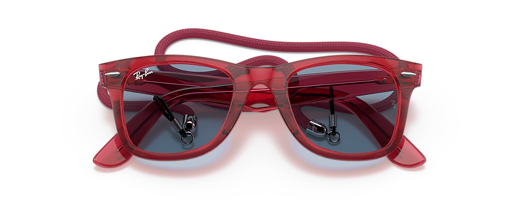 Ray-Ban RB2140 Original Wayfarer Colorblock Transparent Red Sunglasses Ray-Ban RB2140 Original Wayfarer Colorblock Transparent Red Sunglasses