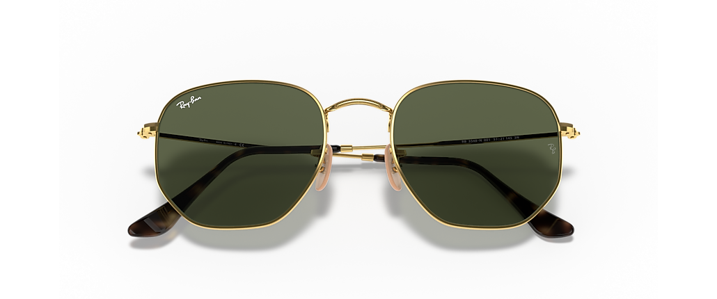 Ray-Ban RB3548N Hexagonal Flat Lenses Arista Gold Sunglasses Ray-Ban RB3548N Hexagonal Flat Lenses Arista Gold Sunglasses
