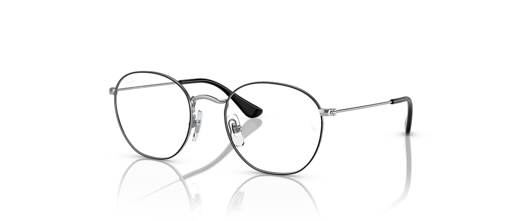 Ray-Ban RB9572V Rob Optics Kids Black On Silver Frames Ray-Ban RB9572V Rob Optics Kids Black On Silver Frames