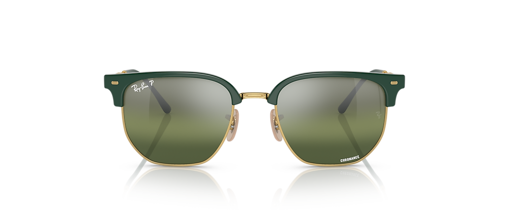 Ray-Ban RB4416F New Clubmaster Green On Gold Sunglasses