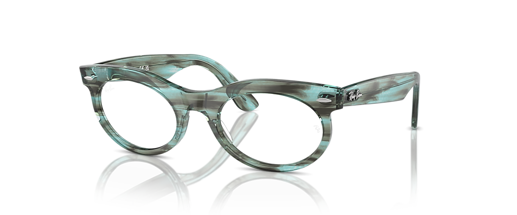 Ray-Ban RB2242VF Wayfarer Oval Optics Striped Transparent Green Frames Ray-Ban RB2242VF Wayfarer Oval Optics Striped Transparent Green Frames