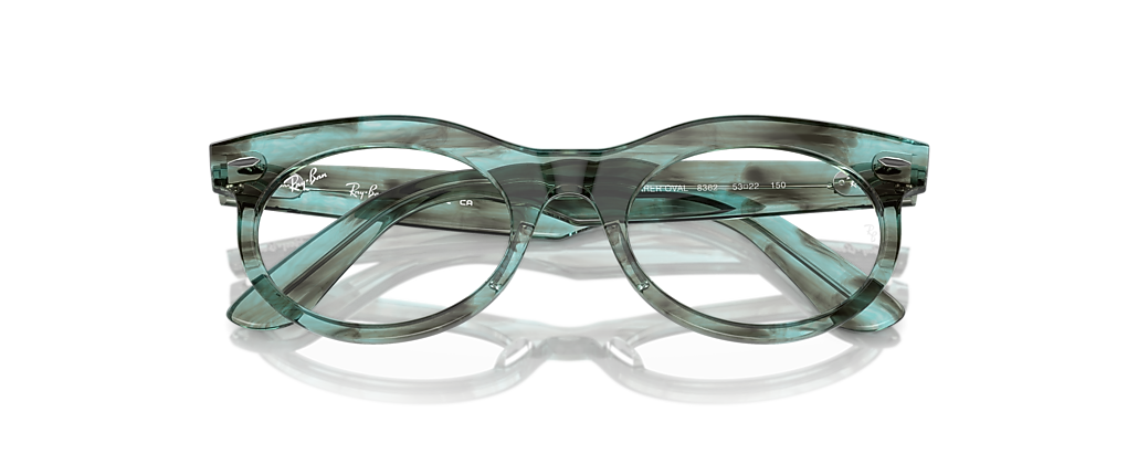 Ray-Ban RB2242VF Wayfarer Oval Optics Striped Transparent Green Frames Ray-Ban RB2242VF Wayfarer Oval Optics Striped Transparent Green Frames