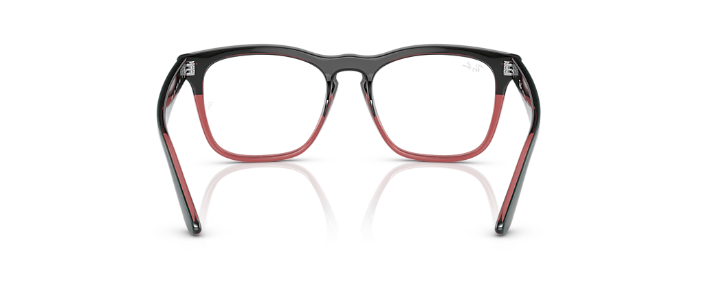 Ray-Ban RB4487VF Steve Optics Dark Green On Transparent Light Red Frames Ray-Ban RB4487VF Steve Optics Dark Green On Transparent Light Red Frames
