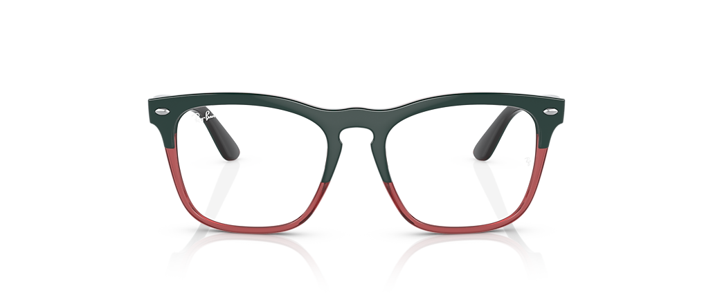 Ray-Ban RB4487VF Steve Optics Dark Green On Transparent Light Red Frames Ray-Ban RB4487VF Steve Optics Dark Green On Transparent Light Red Frames