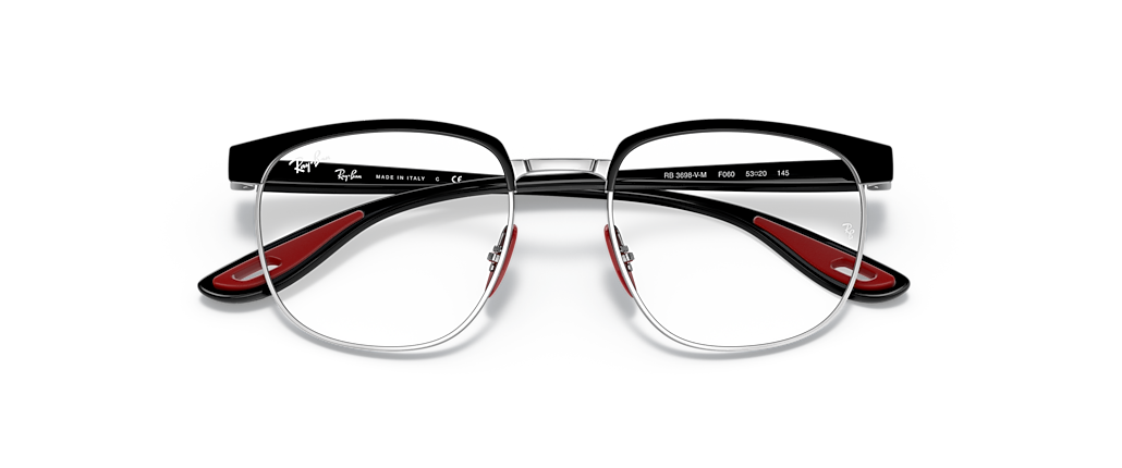 Ray-Ban RB3698VM Scuderia Ferrari Collection Black On Silver Frames