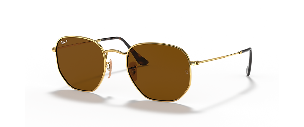 Ray-Ban RB3548N Hexagonal Flat Lenses Arista Gold Sunglasses Ray-Ban RB3548N Hexagonal Flat Lenses Arista Gold Sunglasses