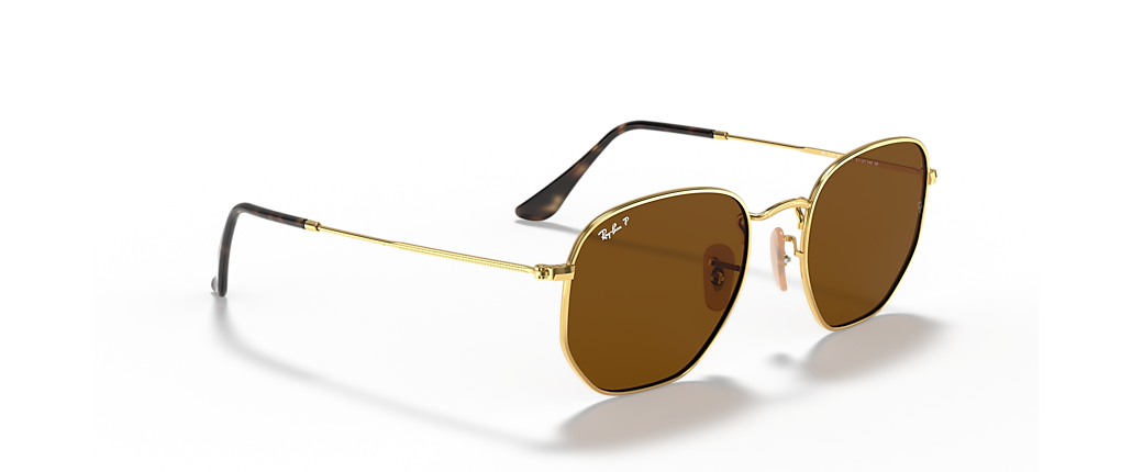 Ray-Ban RB3548N Hexagonal Flat Lenses Arista Gold Sunglasses Ray-Ban RB3548N Hexagonal Flat Lenses Arista Gold Sunglasses